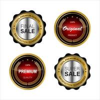 Luxury premium golden badges and labels vector