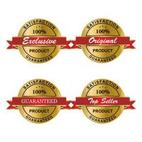 Luxury gold badges and labels premium quality product. vector