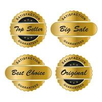 A golden collection of various badges and labels vector