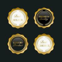 Sale golden badges and labels collection vector