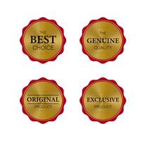 Luxury gold badges and labels premium quality product vector