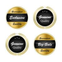 A golden collection of various badges and labels vector