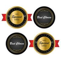 A golden collection of various badges and labels vector