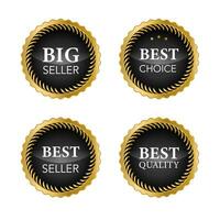 Luxury gold badges and labels premium quality product. vector