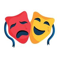 Trendy Theater Masks vector