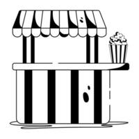 Trendy Popcorn Cart vector
