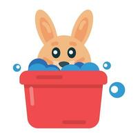 Trendy Rabbit Bath vector