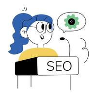 Trendy SEO Speech vector