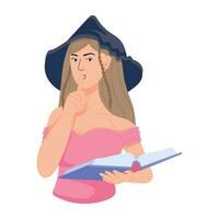 Trendy Witch Book vector