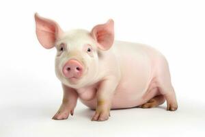 Pig isolated on white background. Generative AI photo