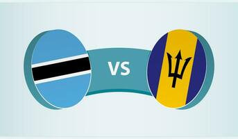 Botswana versus barbados, equipo Deportes competencia concepto. vector