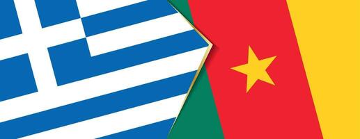 Greece and Cameroon flags, two vector flags.