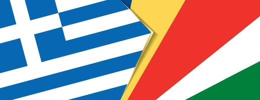 Greece and Seychelles flags, two vector flags.