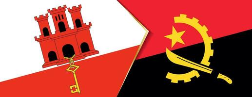 Gibraltar and Angola flags, two vector flags.