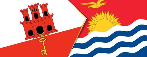 Gibraltar y Kiribati banderas, dos vector banderas