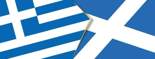Greece and Scotland flags, two vector flags.