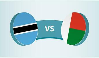 Botswana versus Madagascar, equipo Deportes competencia concepto. vector