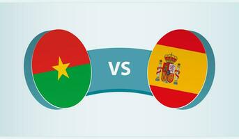 burkina faso versus España, equipo Deportes competencia concepto. vector