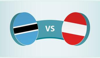 Botswana versus Austria, equipo Deportes competencia concepto. vector