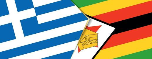 Grecia y Zimbabue banderas, dos vector banderas