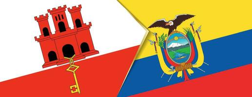 Gibraltar and Ecuador flags, two vector flags.