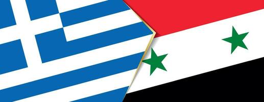 Greece and Syria flags, two vector flags.