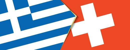 Greece and Switzerland flags, two vector flags.