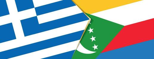 Greece and Comoros flags, two vector flags.