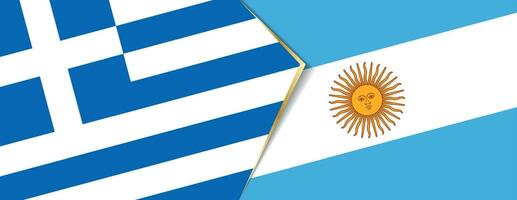 Greece and Argentina flags, two vector flags.