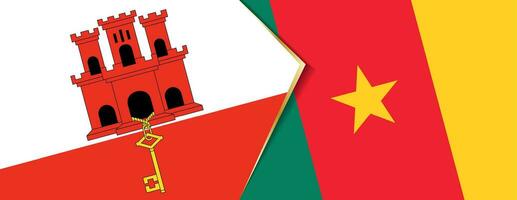 Gibraltar and Cameroon flags, two vector flags.