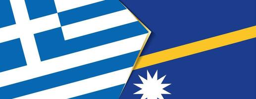 Greece and Nauru flags, two vector flags.