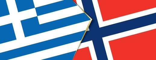 Greece and Norway flags, two vector flags.