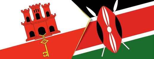 Gibraltar and Kenya flags, two vector flags.