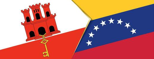 Gibraltar and Venezuela flags, two vector flags.