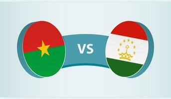 burkina faso versus tayikistán, equipo Deportes competencia concepto. vector