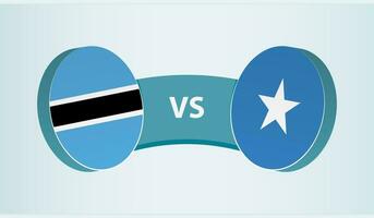 Botswana versus Somalia, equipo Deportes competencia concepto. vector