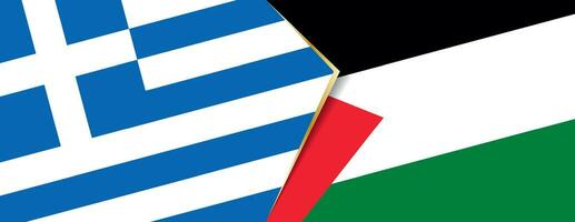 Greece and Palestine flags, two vector flags.