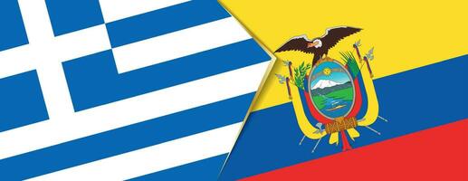 Greece and Ecuador flags, two vector flags.