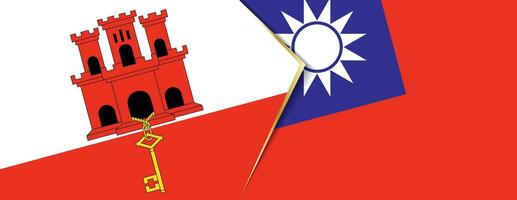 Gibraltar and Taiwan flags, two vector flags.