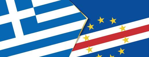 Greece and Cape Verde flags, two vector flags.