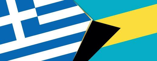 Greece and The Bahamas flags, two vector flags.