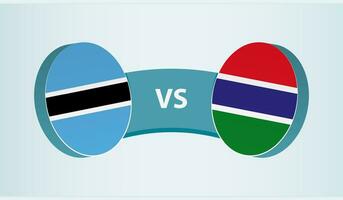 Botswana versus Gambia, equipo Deportes competencia concepto. vector