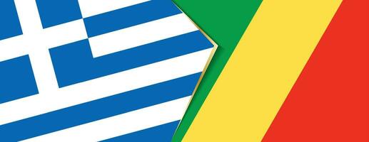 Greece and Congo flags, two vector flags.