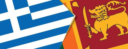 Greece and Sri Lanka flags, two vector flags.