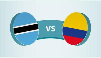 Botswana versus Colombia, equipo Deportes competencia concepto. vector