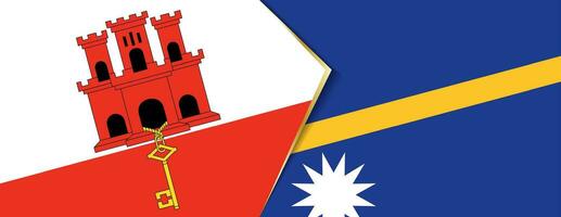 Gibraltar and Nauru flags, two vector flags.