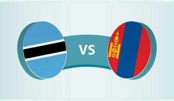 Botswana versus Mongolia, equipo Deportes competencia concepto. vector