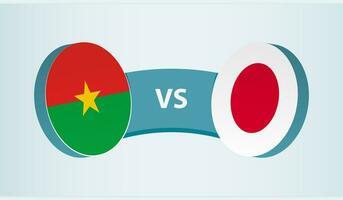 Burkina Faso versus Japan, team sports competition concept. vector