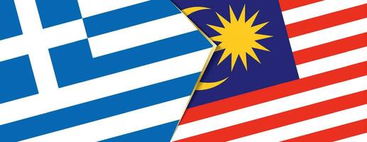 Greece and Malaysia flags, two vector flags.