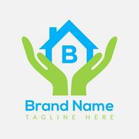 Home Loan Logo On Letter B Template. Home Loan On B Letter, Initial Home Loan Sign Concept Template vector